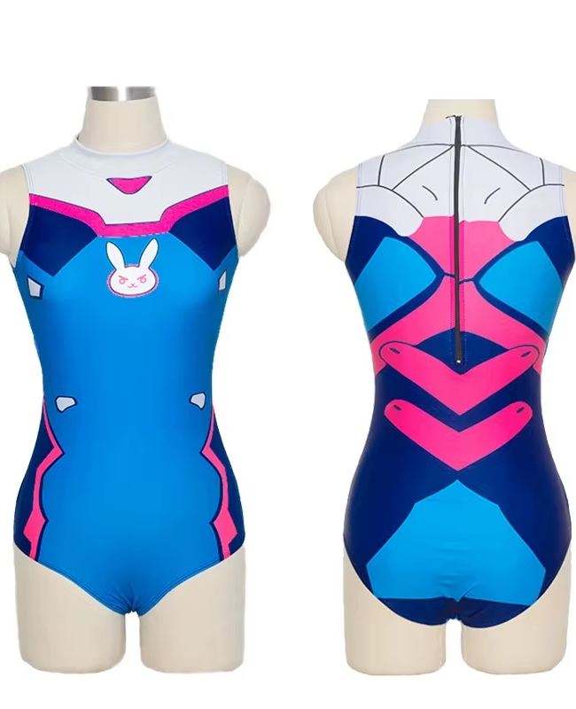 sexy game ow d.va cosplay costume dva mercy cosplay sukumizu spandex anime swimsuit one piece swimwear bathing suit