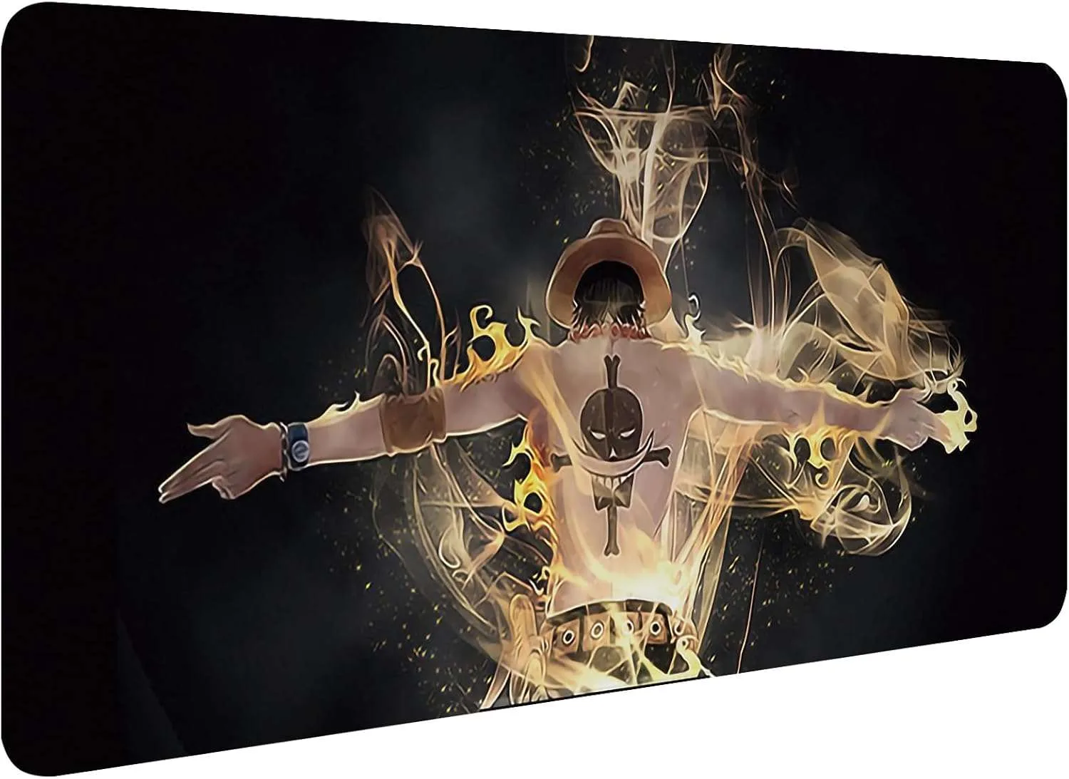 PQKL-party Mauspad One Piece Luffy, 90 x 40 cm, XXL, Gaming-Mauspad, rutschfeste Gummibasis, für Gamer und Laptop
