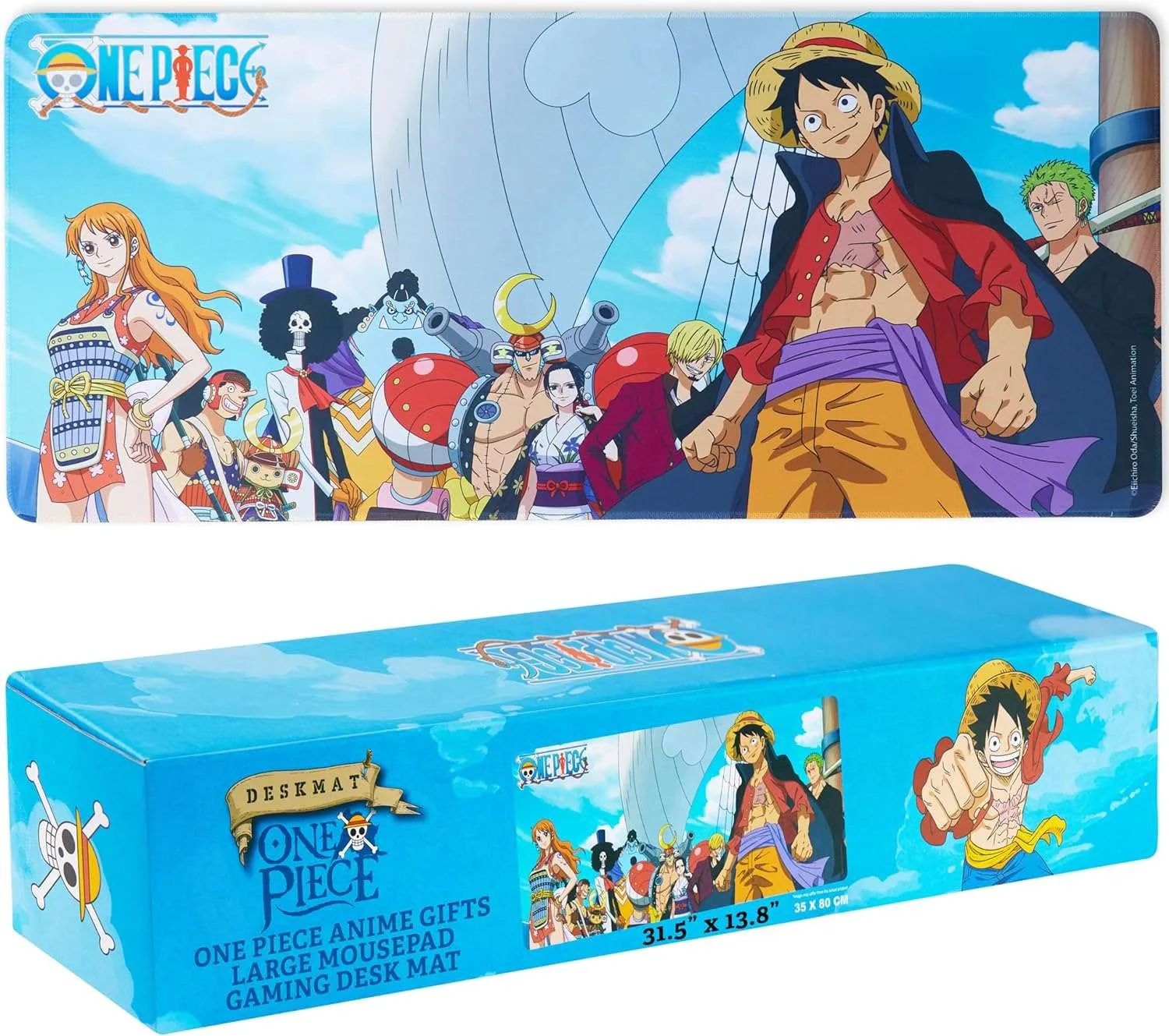 One Piece Mauspad XXL 80×35 cm, Schreibtischunterlage Groß, PC Mousepad Gaming rutschfest Schreibtisch Unterlage, Coole Anime Geschenke für Gamer (Multi One Piece)